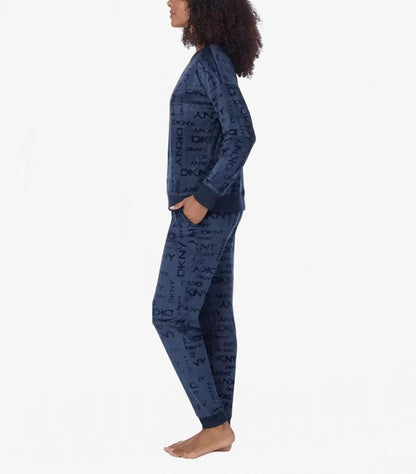 DKNY STRETCH VELOUR 02 PIECE LOUNGE SET
