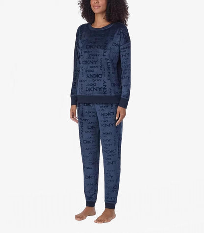 DKNY STRETCH VELOUR 02 PIECE LOUNGE SET