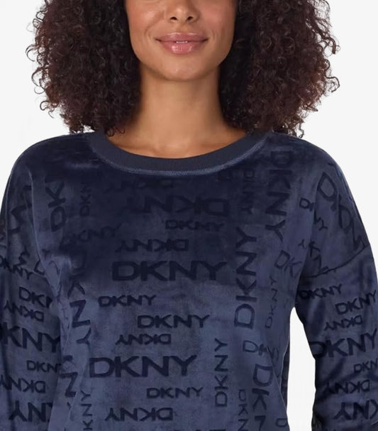DKNY STRETCH VELOUR 02 PIECE LOUNGE SET
