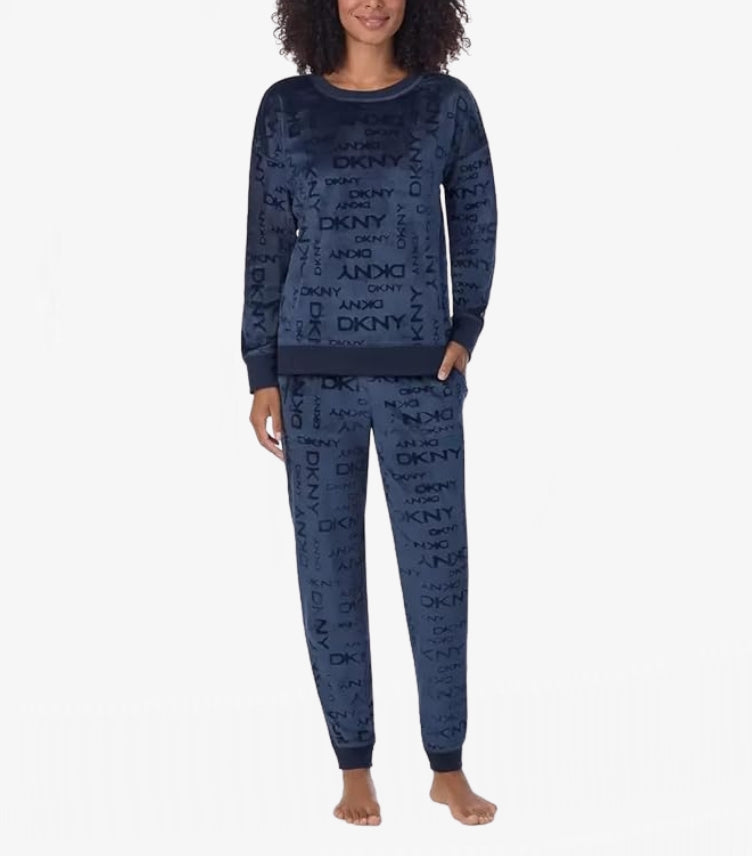 DKNY STRETCH VELOUR 02 PIECE LOUNGE SET