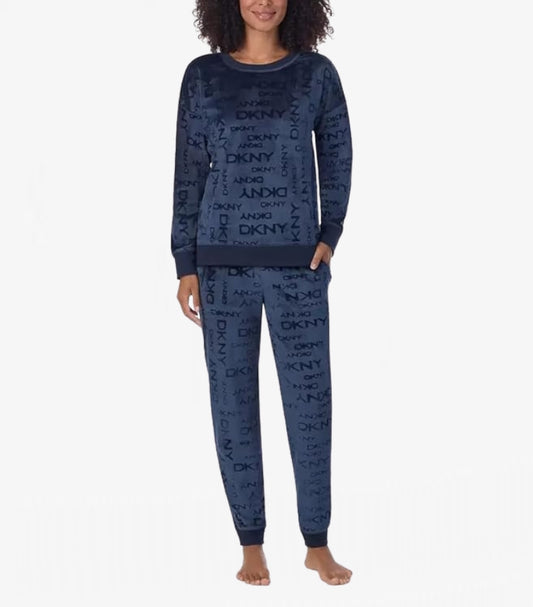 DKNY STRETCH VELOUR 02 PIECE LOUNGE SET