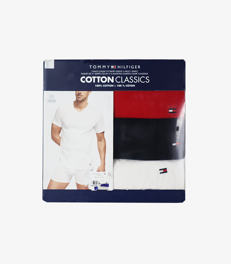 TOMMY HILFIGER 3-PACK CLASSIC FIT SHORT SLEEVE V-NECK T-SHIRTS