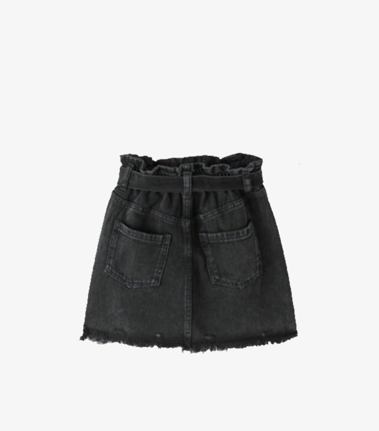 ZARA BLACK PAPERBAG-WAIST MINI SKIRT