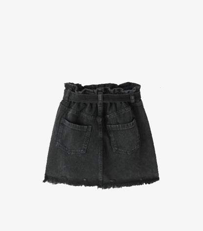 ZARA BLACK PAPERBAG-WAIST MINI SKIRT
