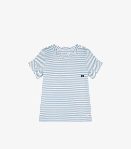 ABERCROMBIE KIDS BLUE AND WHITE STRIPED TOP
