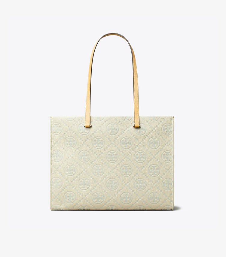 TORY BURCH T MONOGRAM PEBBLED TOTE