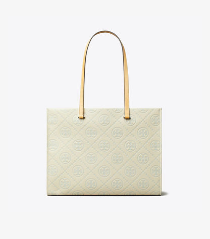 TORY BURCH T MONOGRAM PEBBLED TOTE
