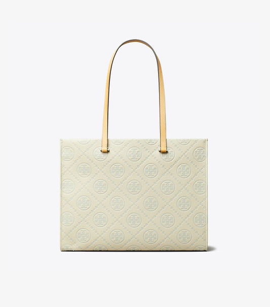TORY BURCH T MONOGRAM PEBBLED TOTE