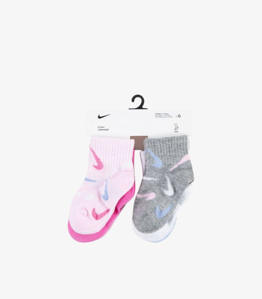 NIKE BABY TODDLER 6-PACK SWOOSH ANKLE SOCKS