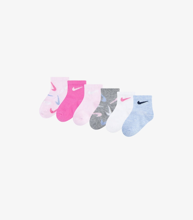 NIKE BABY TODDLER 6-PACK SWOOSH ANKLE SOCKS