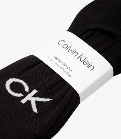 CALVIN KLEIN MEN FOOTIE HIGH CUT 3-PAIRS CK LOGO SOCKS