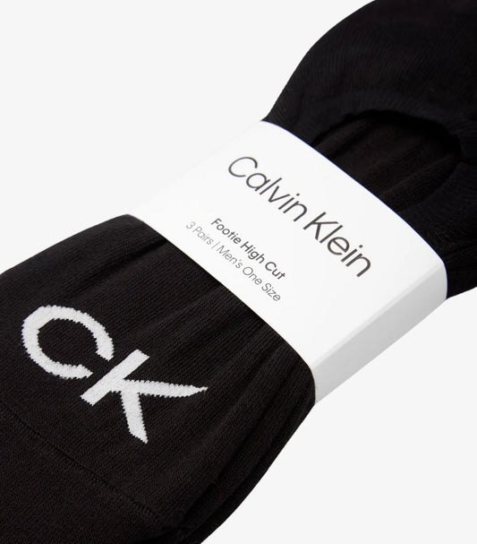CALVIN KLEIN MEN FOOTIE HIGH CUT 3-PAIRS CK LOGO SOCKS