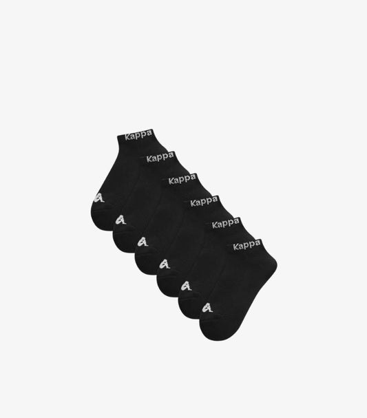 KAPPA UNISEX 5-PACK BLACK ANKLE SPORTS SOCKS WITH OMINI LOGO