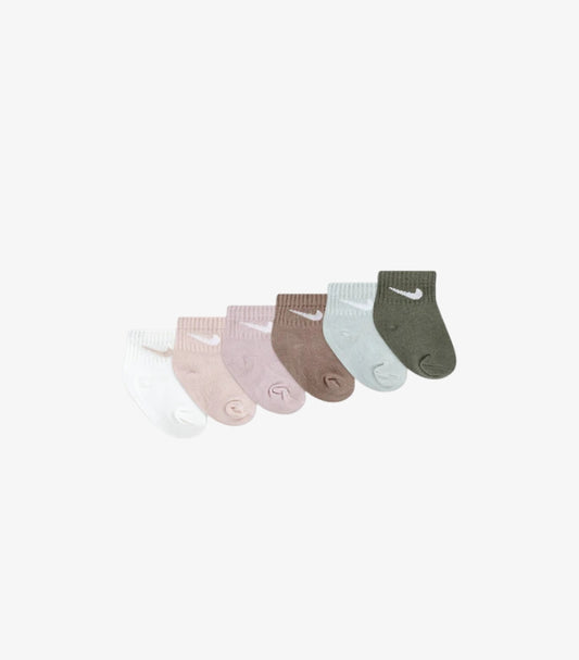 NIKE BABY TODDLER 6-PACK LIGHTWEIGHT ANKLE SOCKS (MULTI-COLOR)