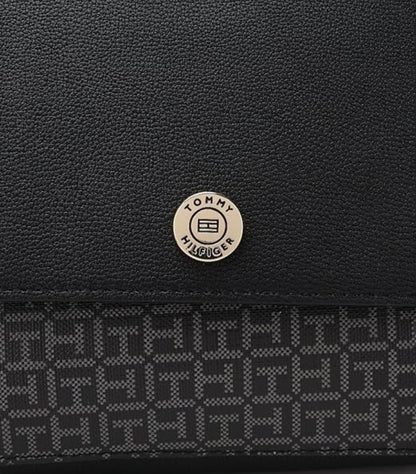 TOMMY HILFIGER LOGO BLACK PVC SLING BAG
