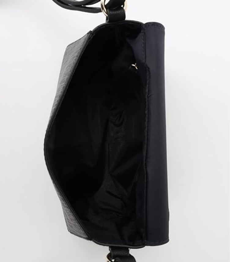 TOMMY HILFIGER LOGO BLACK PVC SLING BAG