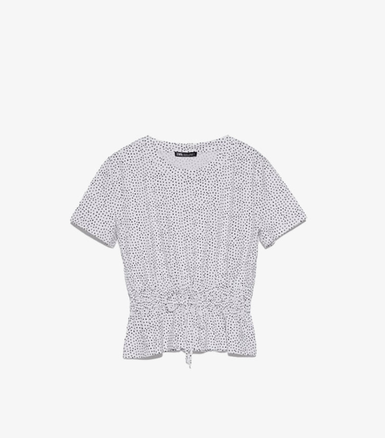ZARA T-SHIRT WITH RIBBON