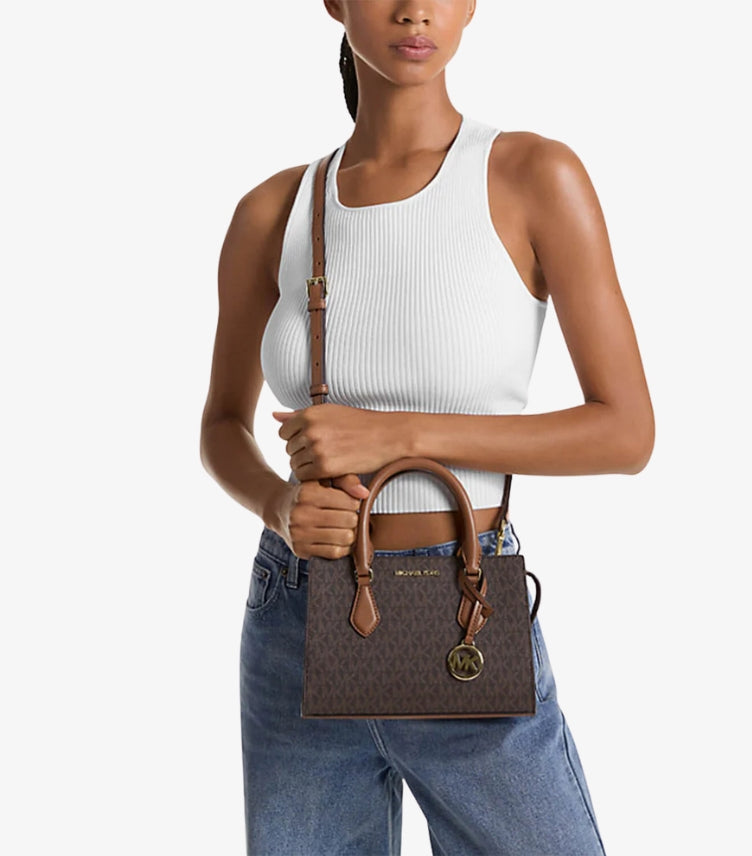 MICHAEL KORS SHEILA SMALL SIGNATURE LOGO SATCHEL