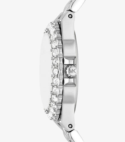 MICHAEL KORS MINI LENNOX PAVE SILVER-TONE WATCH MK7397