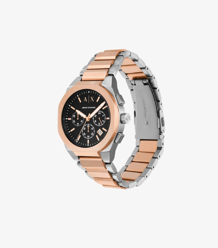 ARMANI EXCHANGE THREE-HAND TWO-TONE STAINLESS STEEL WATCH AX4181
