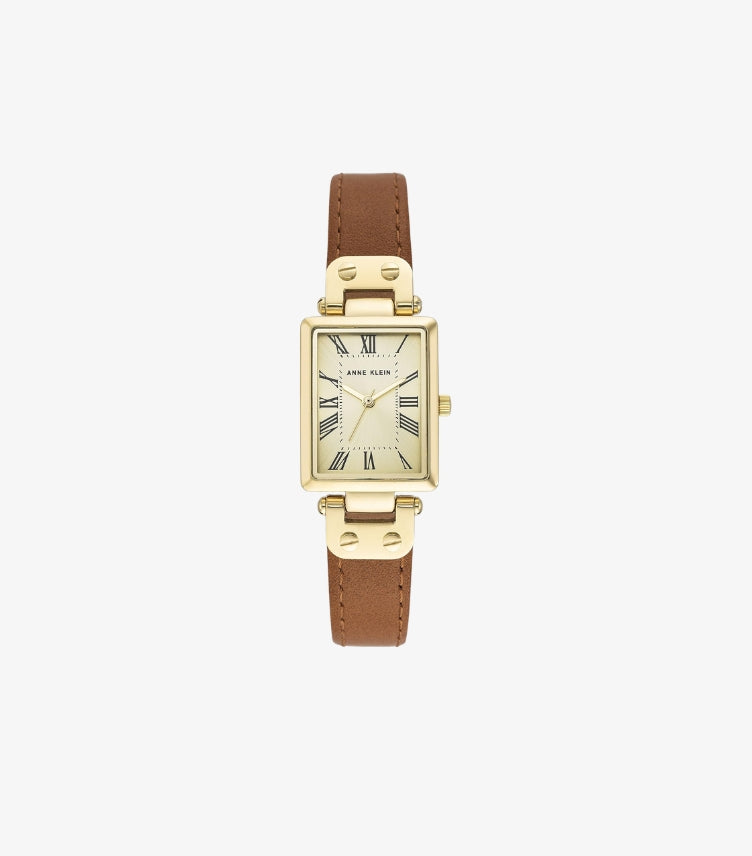 ANNE KLEIN WOMEN'S LEATHER STRAP WATCH AK / 3752CHHY