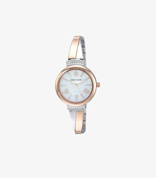 ANNE KLEIN WOMEN’S TWO-TONE CRYSTAL ACCENT WATCH & BANGLE SET AK - 2245RTST