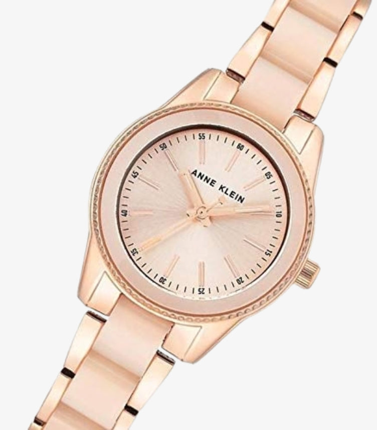 ANNE KLEIN WOMEN’S ROSE GOLD-TONE BRACELET WATCH AK / 3212LPRG
