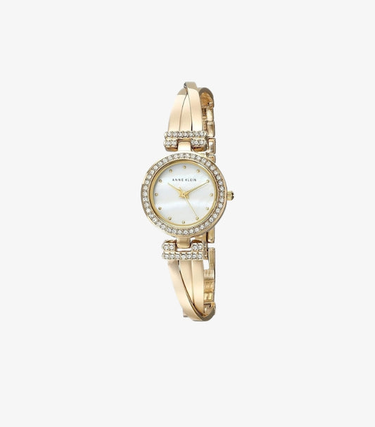 ANNE KLEIN WOMEN’S PREMIUM CRYSTAL-ACCENTED BANGLE WATCH AND BRACELET SET AK - 1868GBST