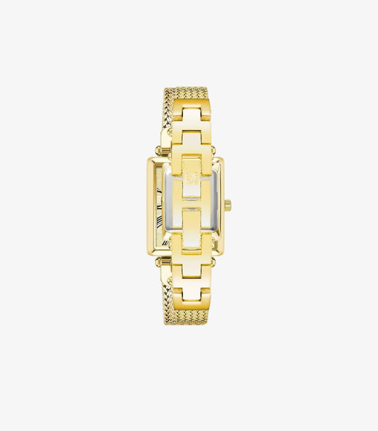 ANNE KLEIN WOMEN’S GOLD-TONE RECTANGULAR MESH BRACELET WATCH AK - 3882CHGB