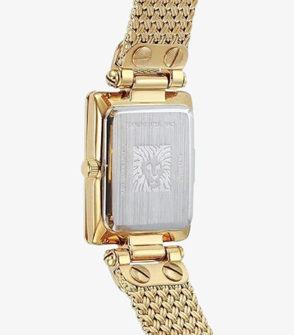ANNE KLEIN WOMEN’S GOLD-TONE RECTANGULAR MESH BRACELET WATCH AK - 3882CHGB