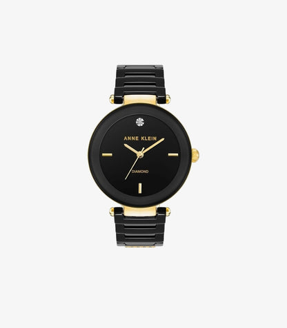 ANNE KLEIN WOMEN’S BLACK CERAMIC BRACELET WATCH AK-1018BKBK