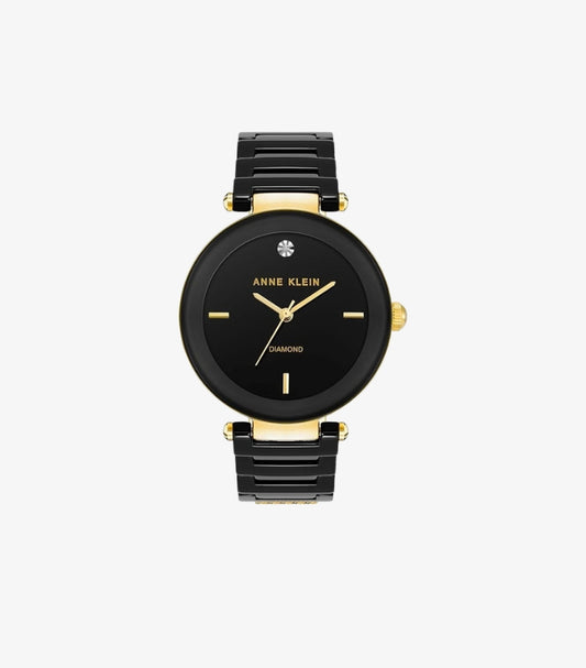 ANNE KLEIN WOMEN’S BLACK CERAMIC BRACELET WATCH AK-1018BKBK
