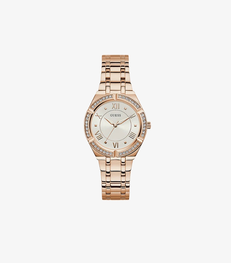 GUESS COSMO ROSE GOLD STAINLESS STEEL WHITE DIAL QUARTZ WATCH  - GW0033L3