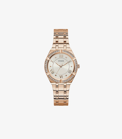 GUESS COSMO ROSE GOLD STAINLESS STEEL WHITE DIAL QUARTZ WATCH  - GW0033L3