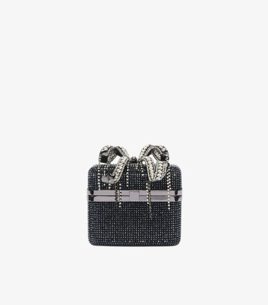 SELF-PORTRAIT IRIDESCENT RHINESTONE VANITY BAG