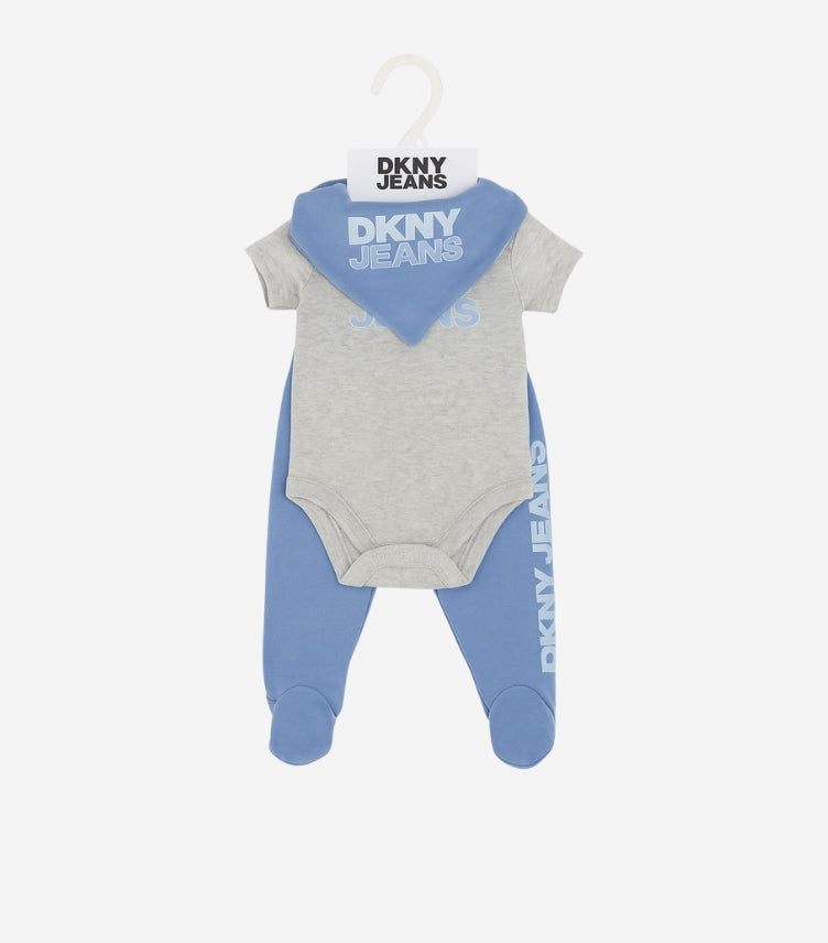 DKNY JEANS 03 PIECE SET BODYSUIT, TROUSER, BIB