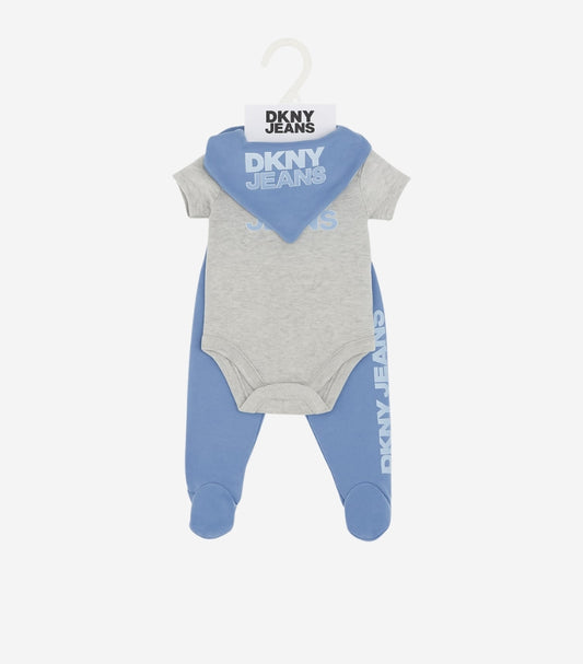 DKNY JEANS 03 PIECE SET BODYSUIT, TROUSER, BIB