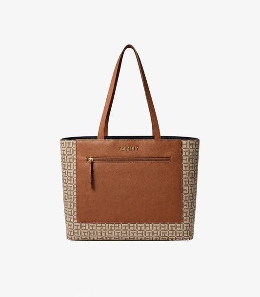 TOMMY HILFIGER GEOMETRIC JACQUARD TOTE BAG