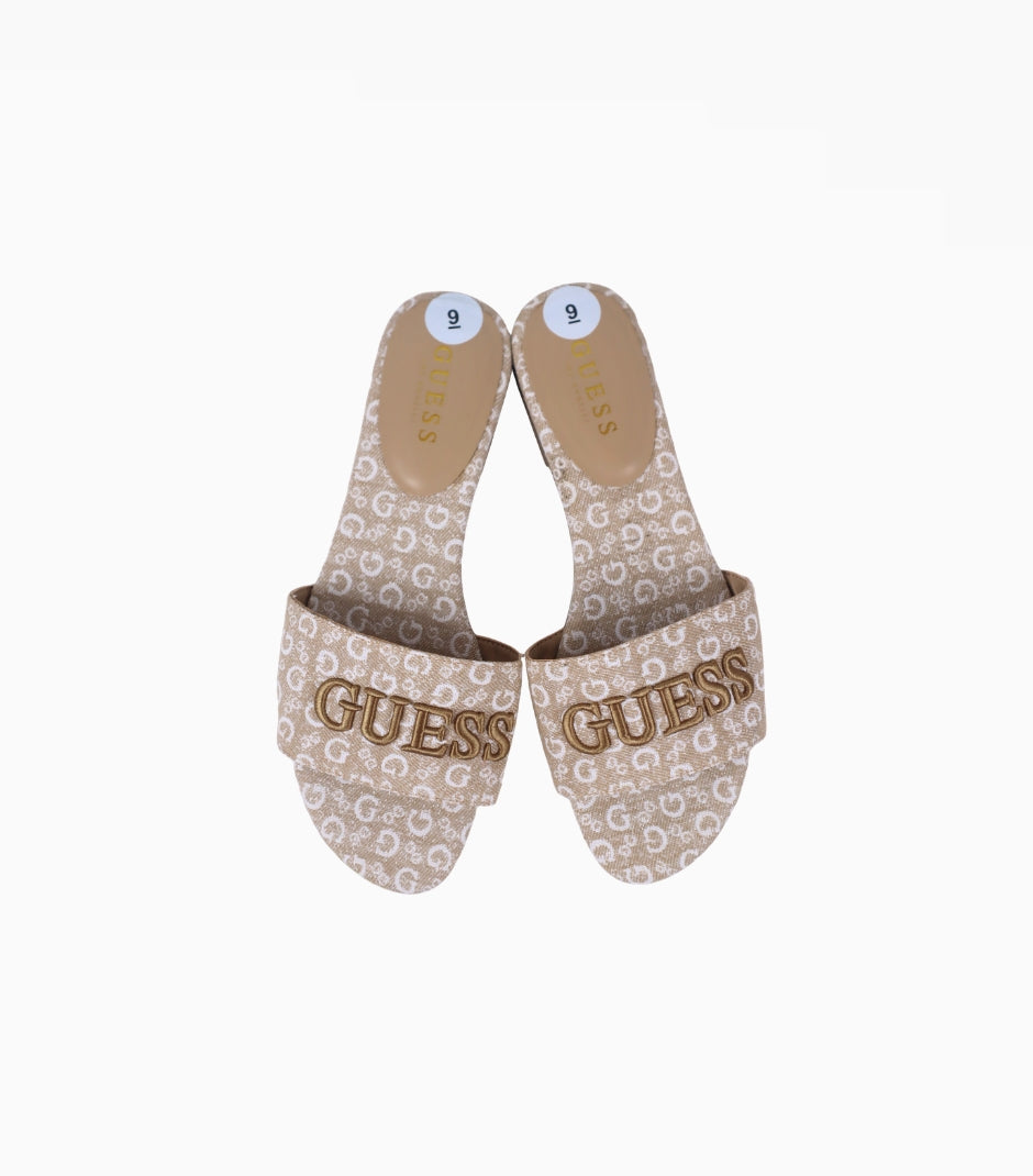 GUESS MONOGRAM SLIDE SANDALS