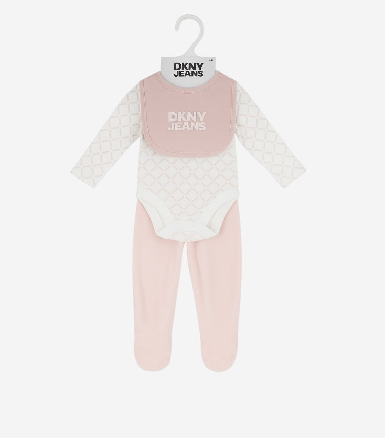 DKNY JEANS 03 PIECE SET BODYSUIT, TROUSER, BIB