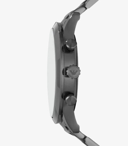 EMPORIO ARMANI GIOVANNI GREY STAINLESS STEEL BLUE DIAL CHRONOGRAPH QUARTZ WATCH - AR11348