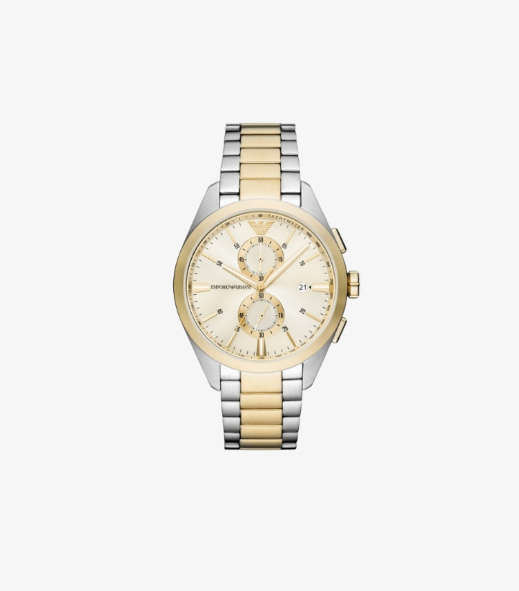 EMPORIO ARMANI CHRONOGRAPH TWO-TONE STAINLESS STEEL WATCH AR11605