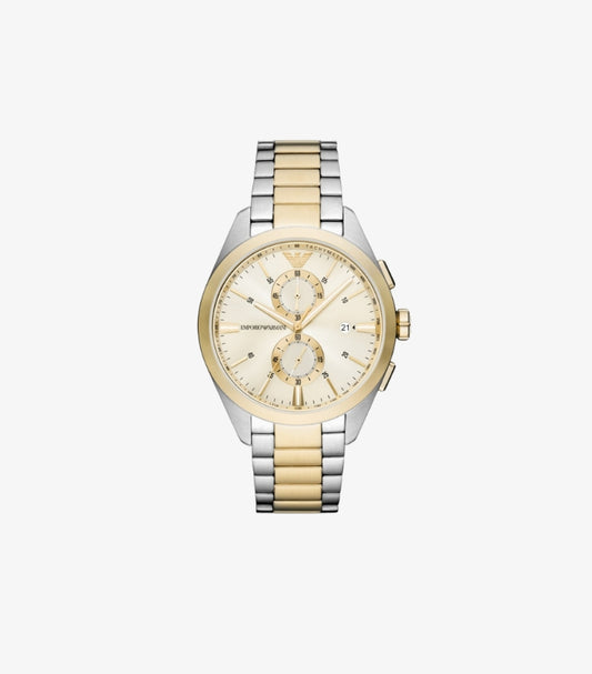 EMPORIO ARMANI CHRONOGRAPH TWO-TONE STAINLESS STEEL WATCH AR11605