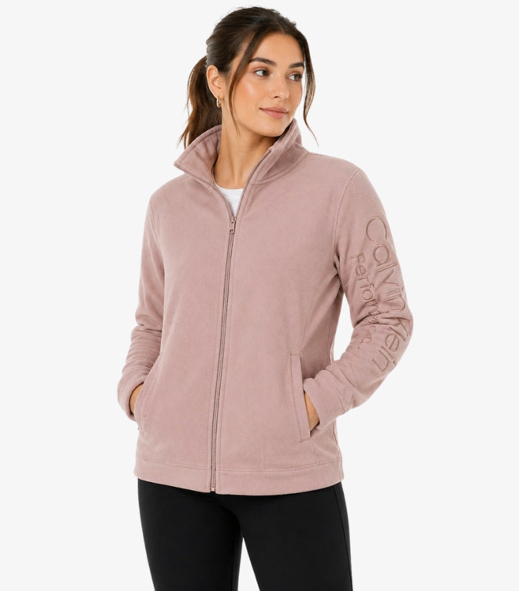 CALVIN KLEIN WOMEN’S DUSTY PINK ZIP-UP JACKET