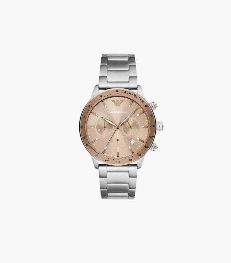 EMPORIO ARMANI MARIO SILVER STAINLESS STEEL WATCH - AR11352