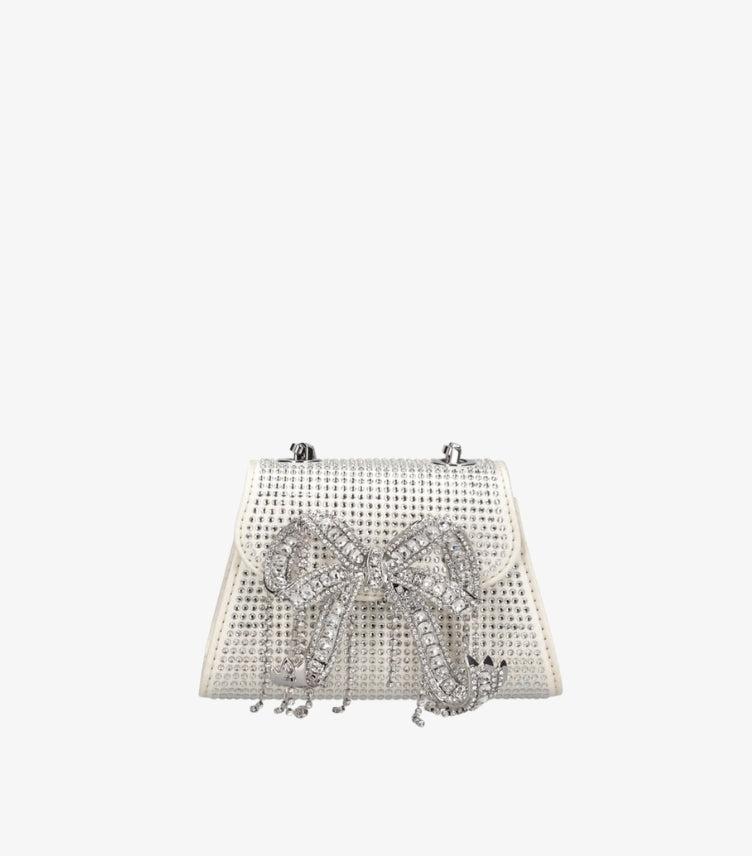 SELF-PORTRAIT BAG WITH CRYSTALS  “MICRO BOW”