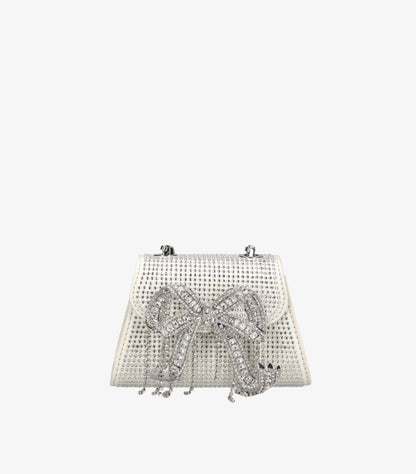 SELF-PORTRAIT BAG WITH CRYSTALS  “MICRO BOW”