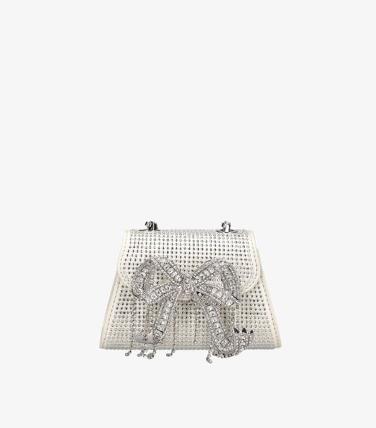 SELF-PORTRAIT BAG WITH CRYSTALS  “MICRO BOW”