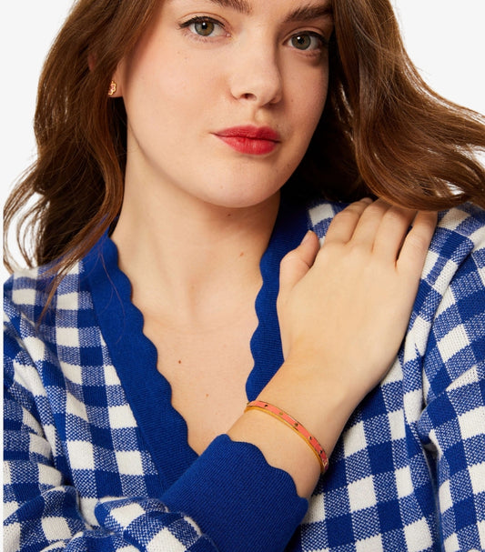 KATE SPADE SPOT THE SPADE ENAMEL HINGED BANGLE