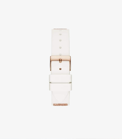 GUESS SWIRL WHITE SILICONE STRAP SILVER DIAL QUARTZ WATCH - W1096L2